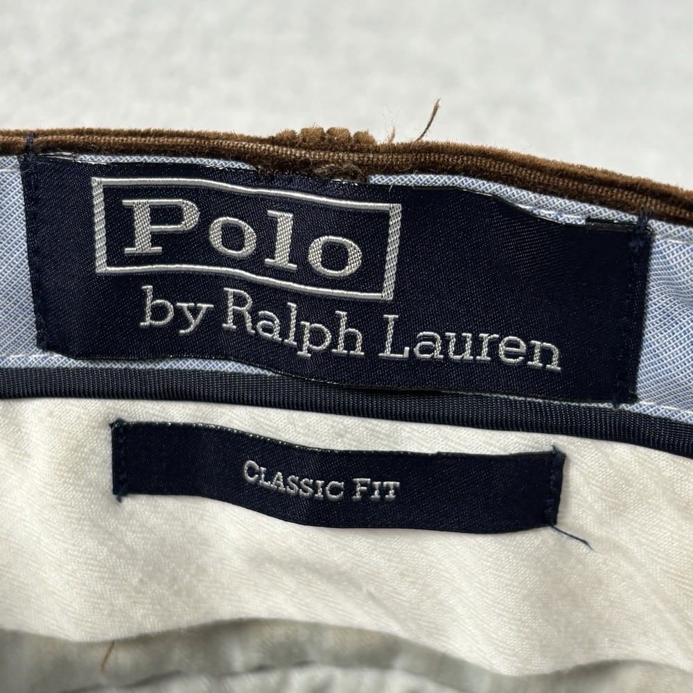 Polo Ralph Lauren Corduroy Pants Men 36x34 (inseam 33) Brown Classic Fit Stretch - Picture 10 of 14